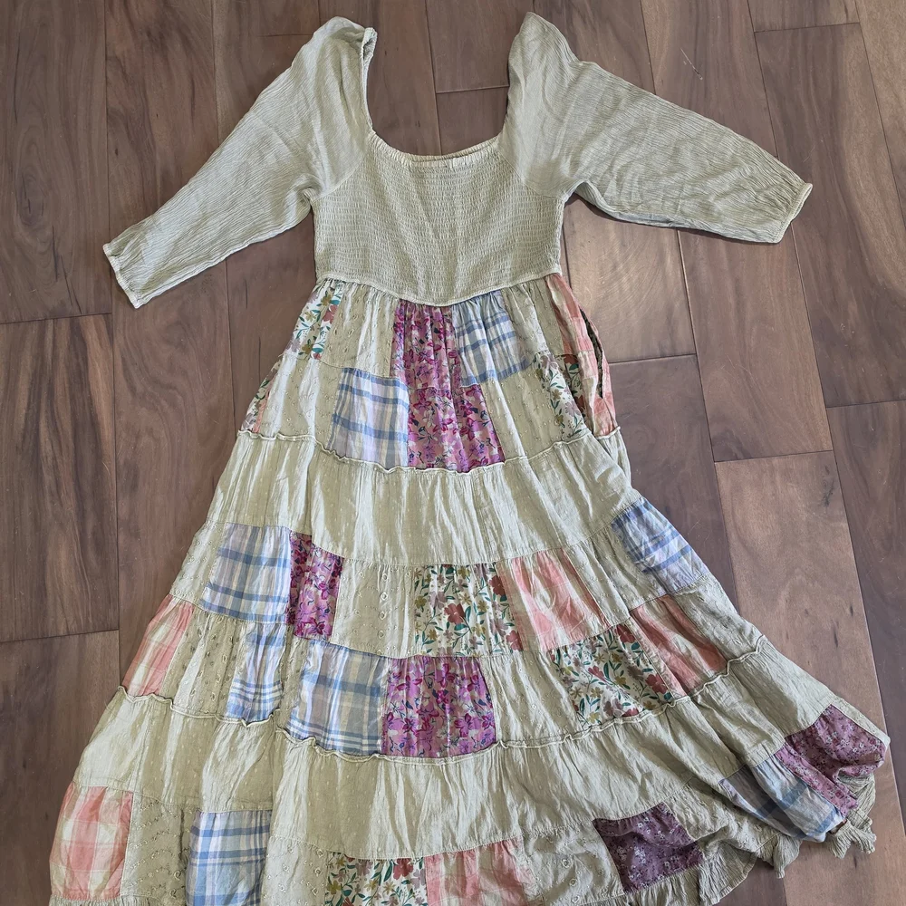 Young Threads Patchwork Maxi Dress | Boho Cottagecore Dream - Picture 6 of 11